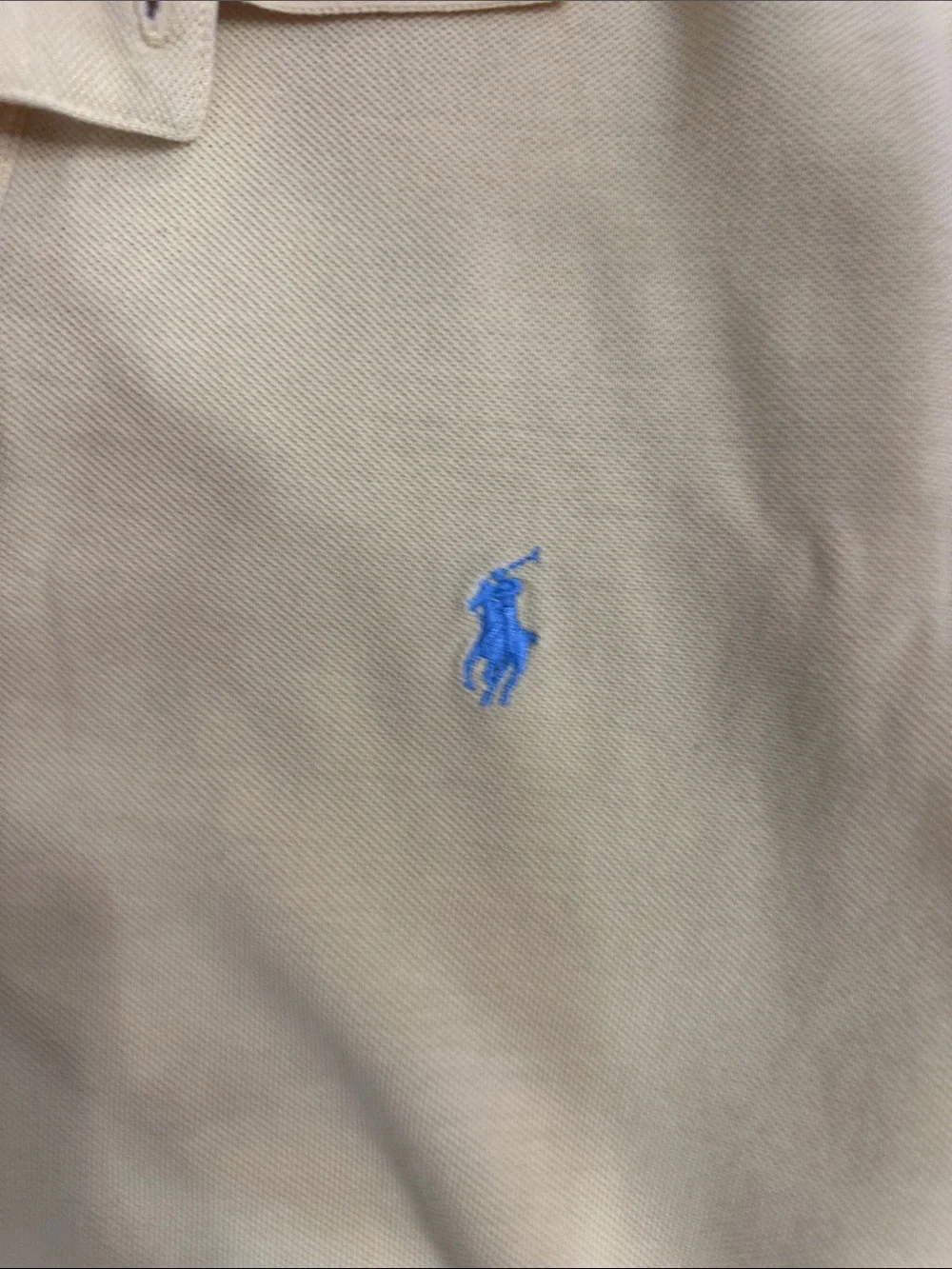 Ralph Lauren Men’s Pale Yellow Polo with Blue Pony